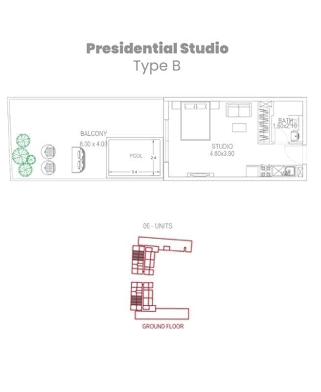 Petalz by Danube Presidential Studio Apartment Type B Floor Plans