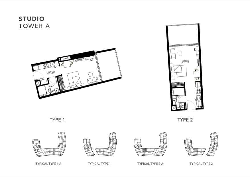 Binghatti Hills Tower A Studio Apartment Floor Plan
