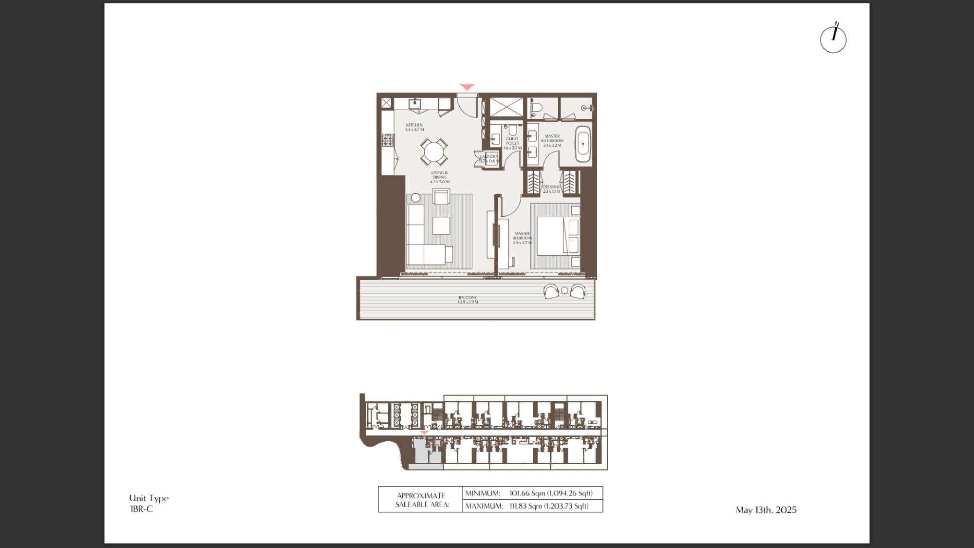Akala Hotel &amp; Residences 1 Bedroom Type C Floor Plan