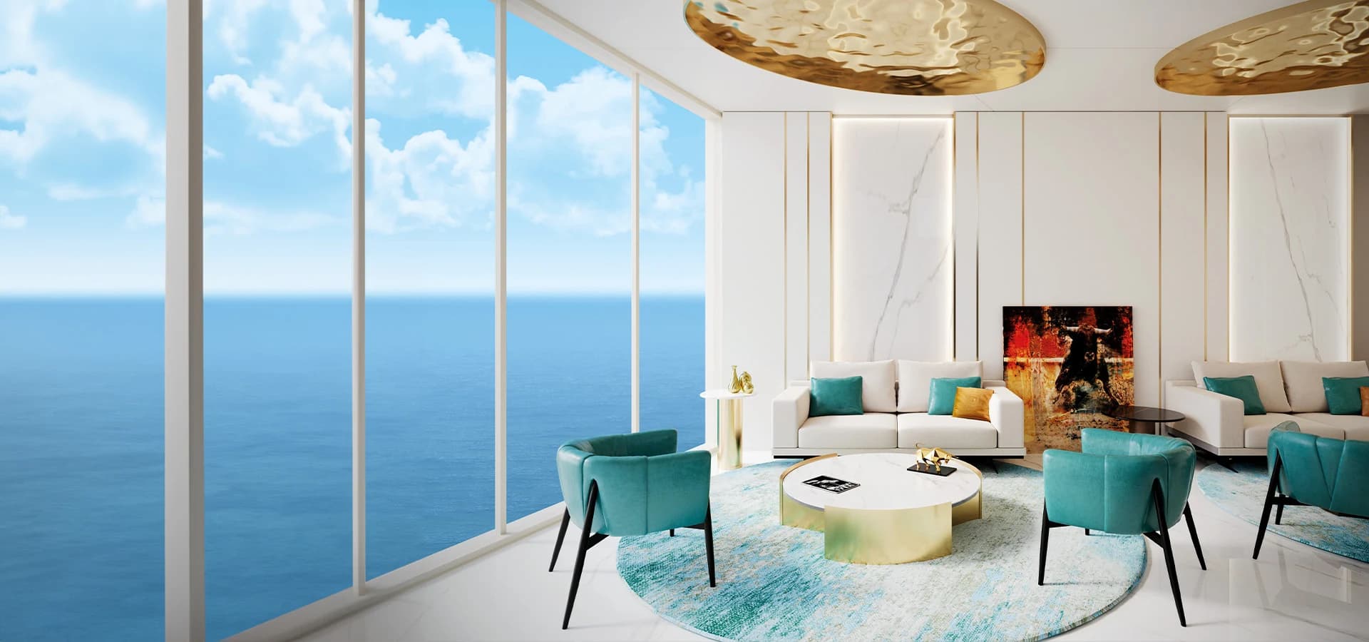 Oceanz by Danube at Dubai Maritime City exterior with Gulf backdrop