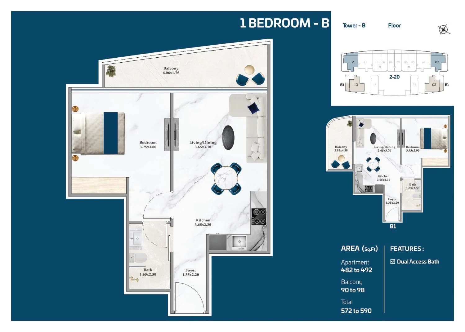 1 BR