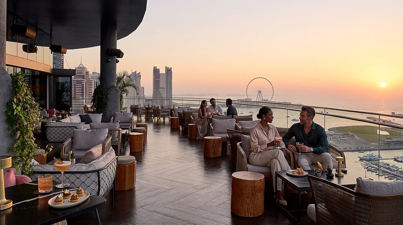 Какой rooftop-бар в Дубае даёт лучшие виды на закат и линию горизонта?