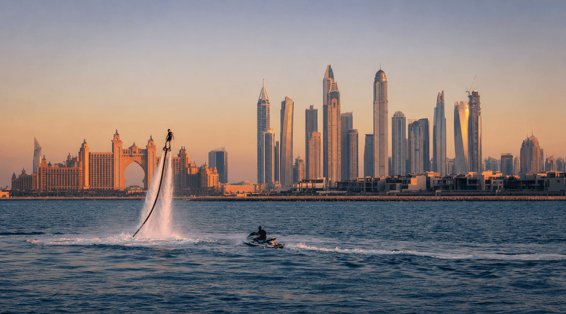 Where can you flyboard or jetpack off Jumeirah beaches?